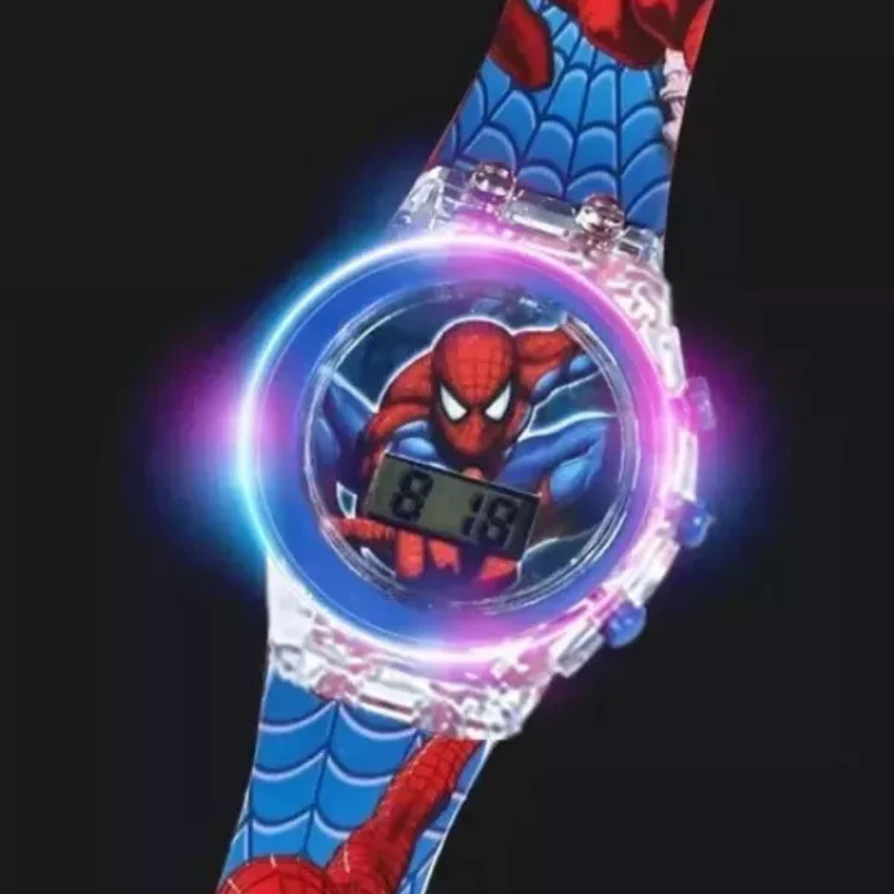Spiderman Cartoon Flashing Light Up Digital Watch