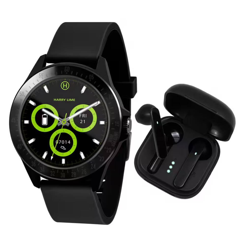Harry Lime Black Smart Watch and Ear Pod Set