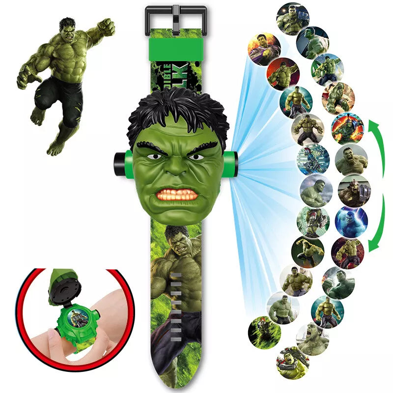 Hulk Cartoon Projection Flashing Light Up Digital Watch